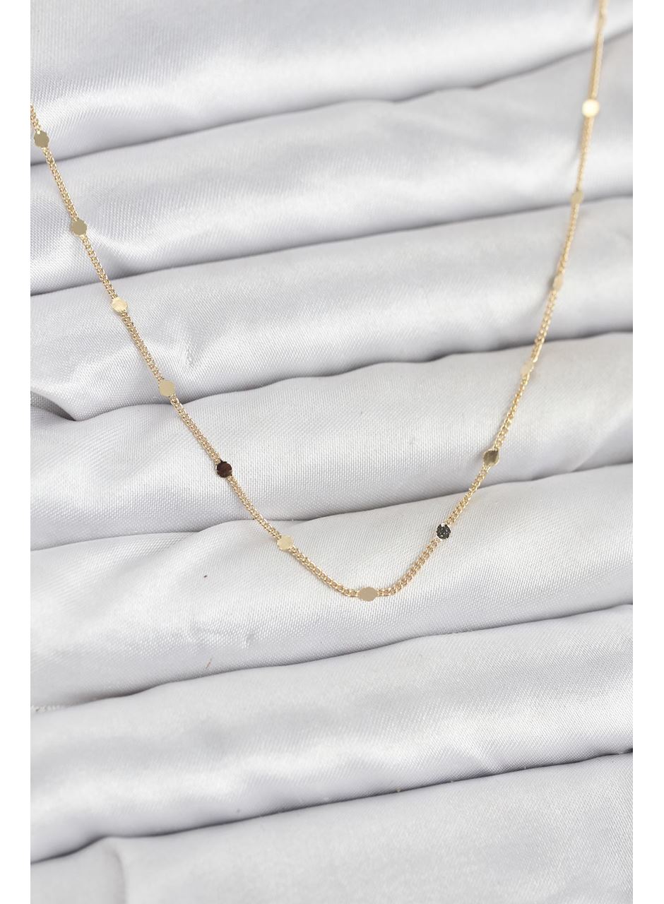 CM 14K Gold Renk Ezme Pul Model 60 cm Kadın Kolye