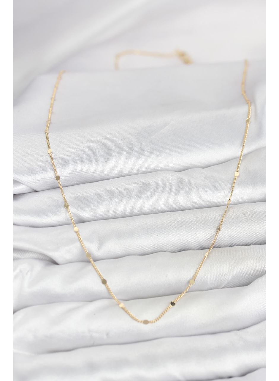 CM 14K Gold Renk Ezme Pul Model 60 cm Kadın Kolye