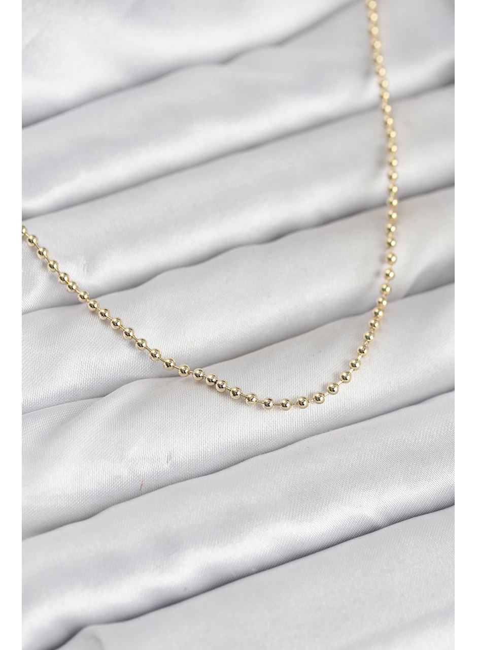 CM 14K Gold Renk Top Zincirli Model 60 cm Kadın Kolye