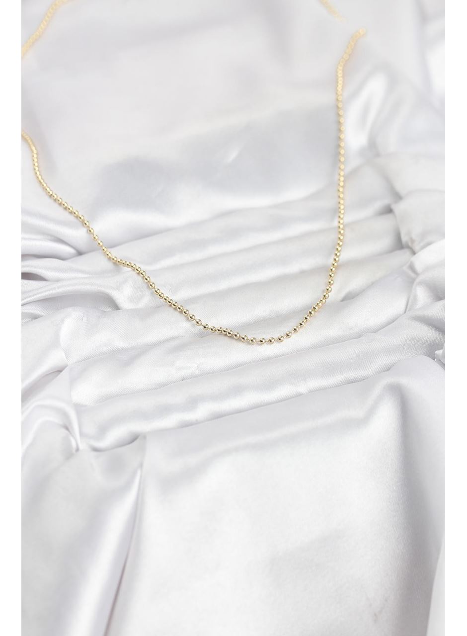 CM 14K Gold Renk Top Zincirli Model 60 cm Kadın Kolye