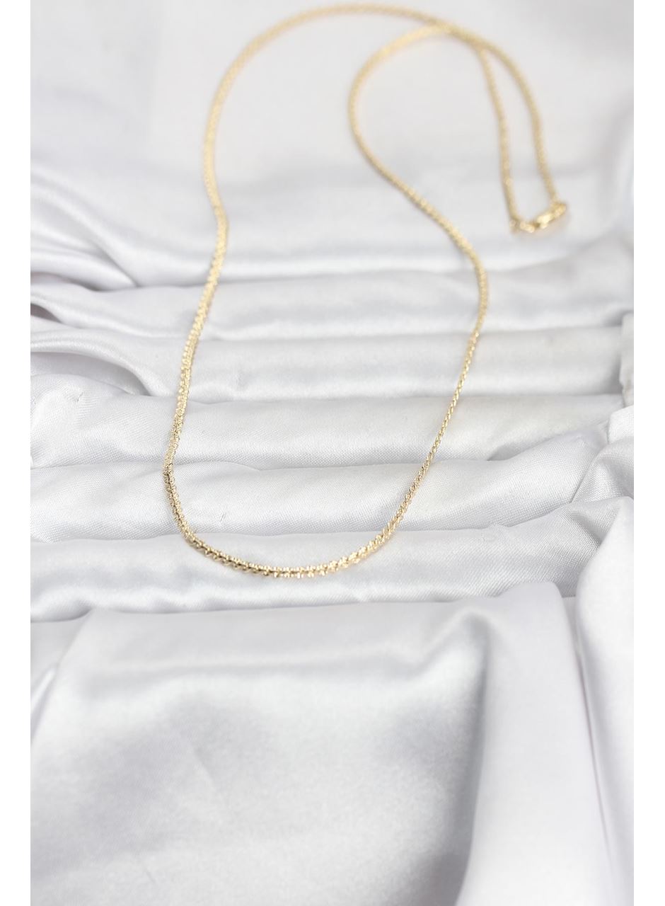 CM 14K Gold Renk Yassı Zincir Model 60 cm Kadın Kolye