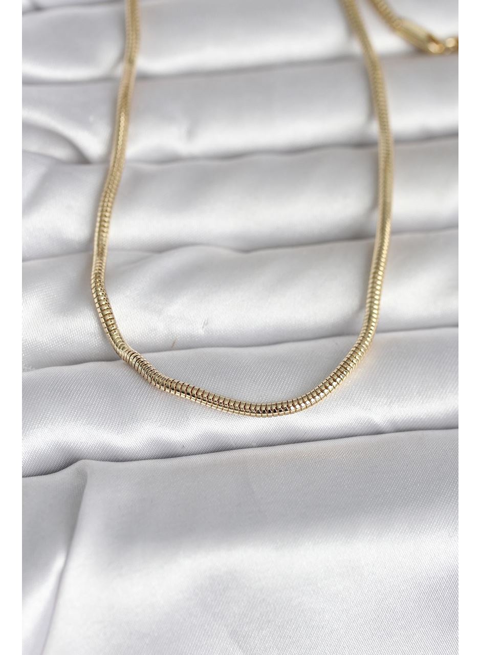 CM 14K Gold Renk Yılan Zincir Model 60 cm Kadın Kolye
