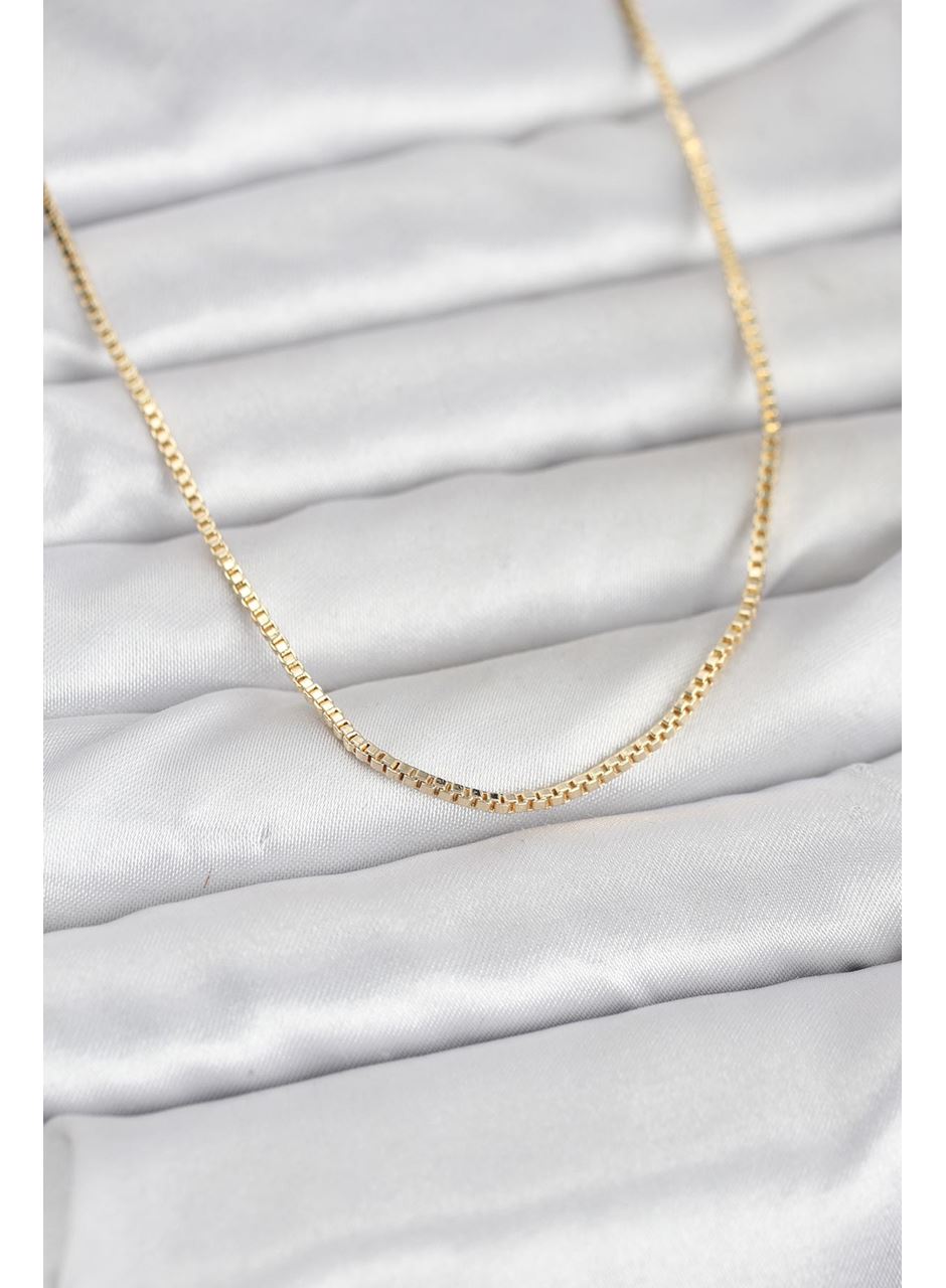 CM 14K Gold Renk Kare Zincirli Model 60 cm Kadın Kolye