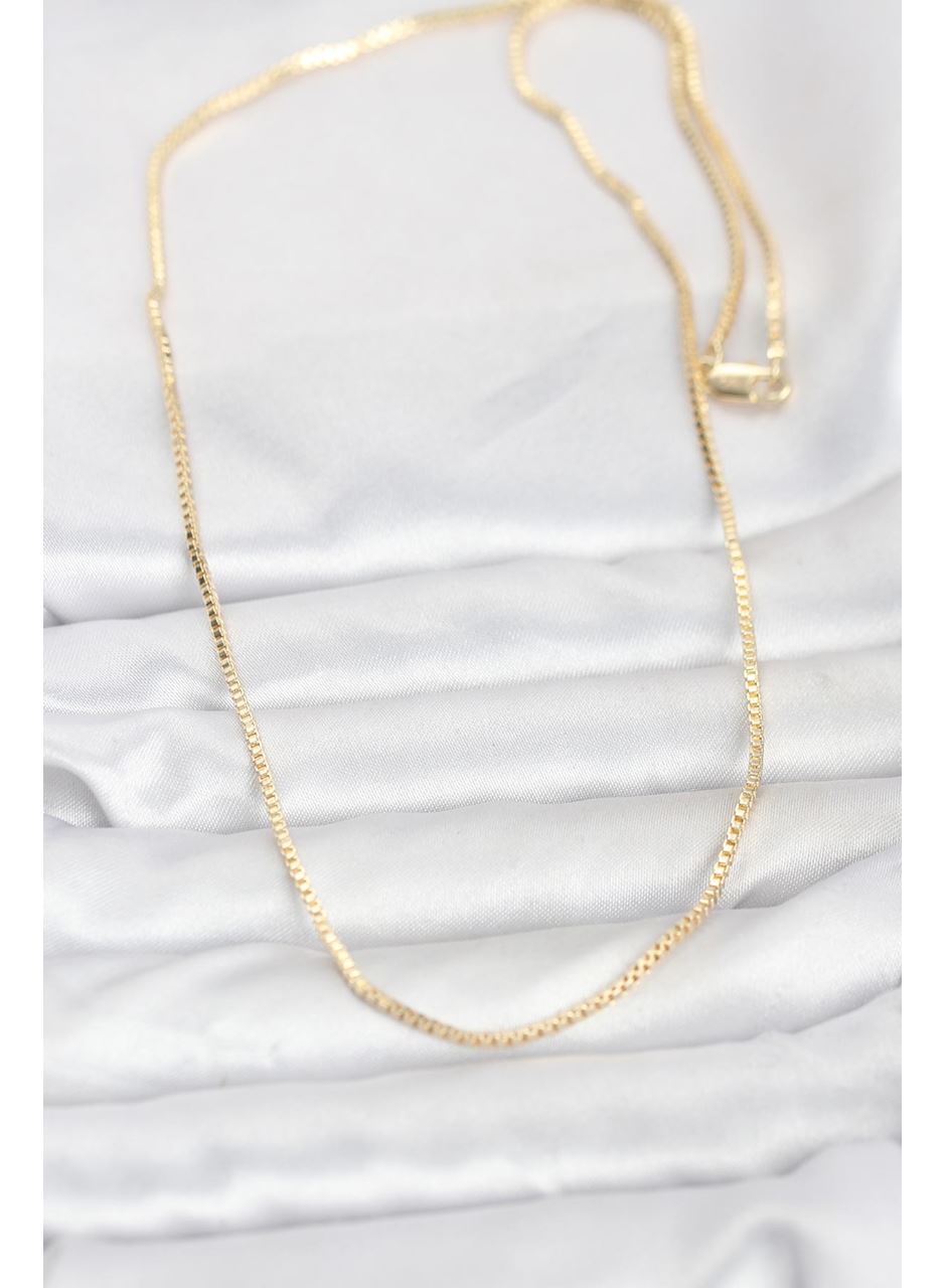 CM 14K Gold Renk Kare Zincirli Model 60 cm Kadın Kolye
