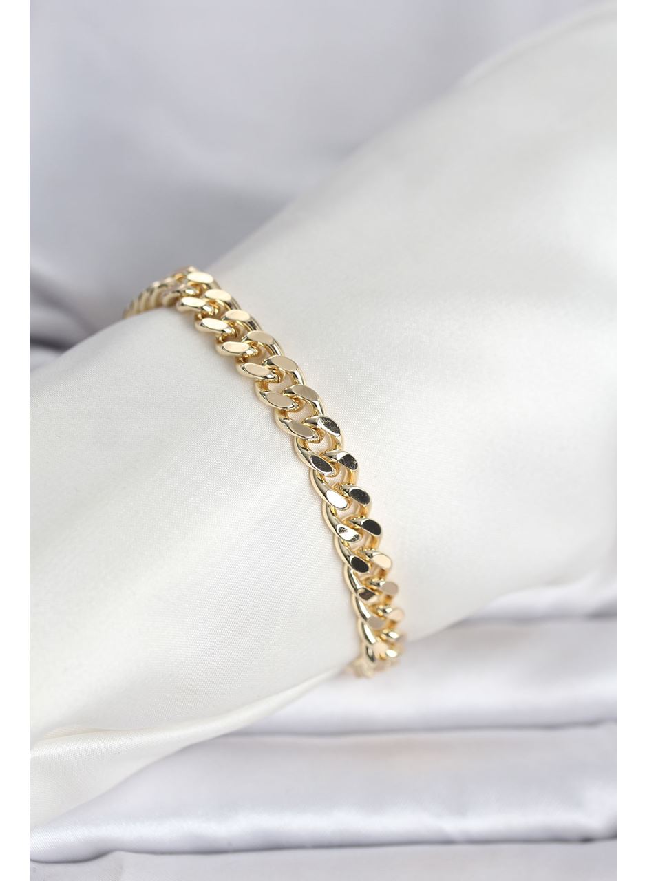 CM 14K Gold Renk Ezme Kalın Zincir Model Kadın Bileklik