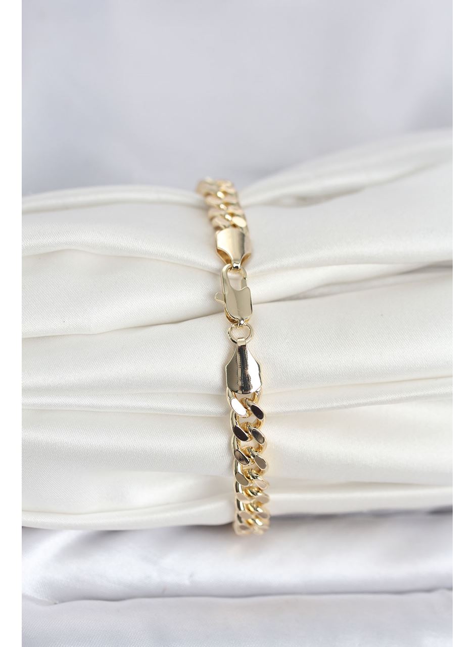 CM 14K Gold Renk Ezme Kalın Zincir Model Kadın Bileklik