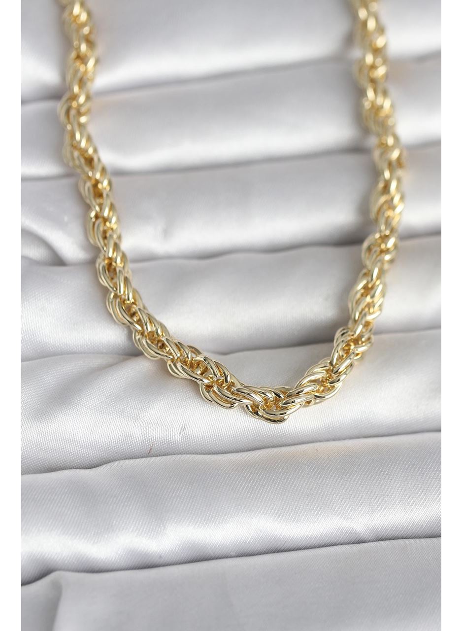 CM 14K Gold Renk Kalın Burgu Zincirli Model 60 cm Kadın Kolye