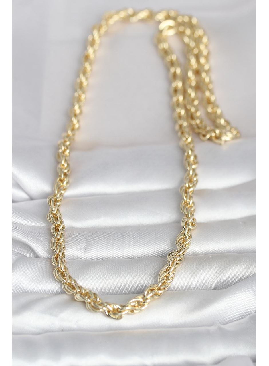 CM 14K Gold Renk Kalın Burgu Zincirli Model 60 cm Kadın Kolye