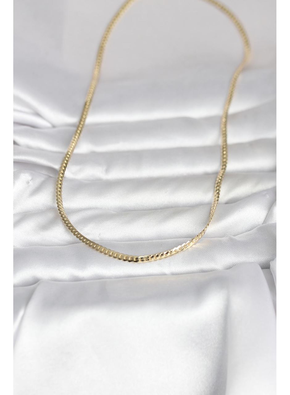 CM 14K Gold Renk Yassı Zincir Model 45 cm Kadın Kolye