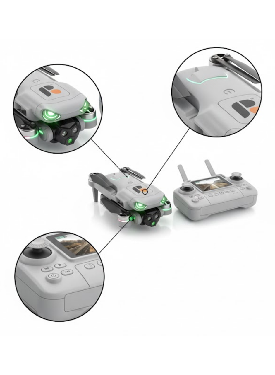 Ekranlı Kumandalı Drone Engel Algılamalı Kolay Kontrol