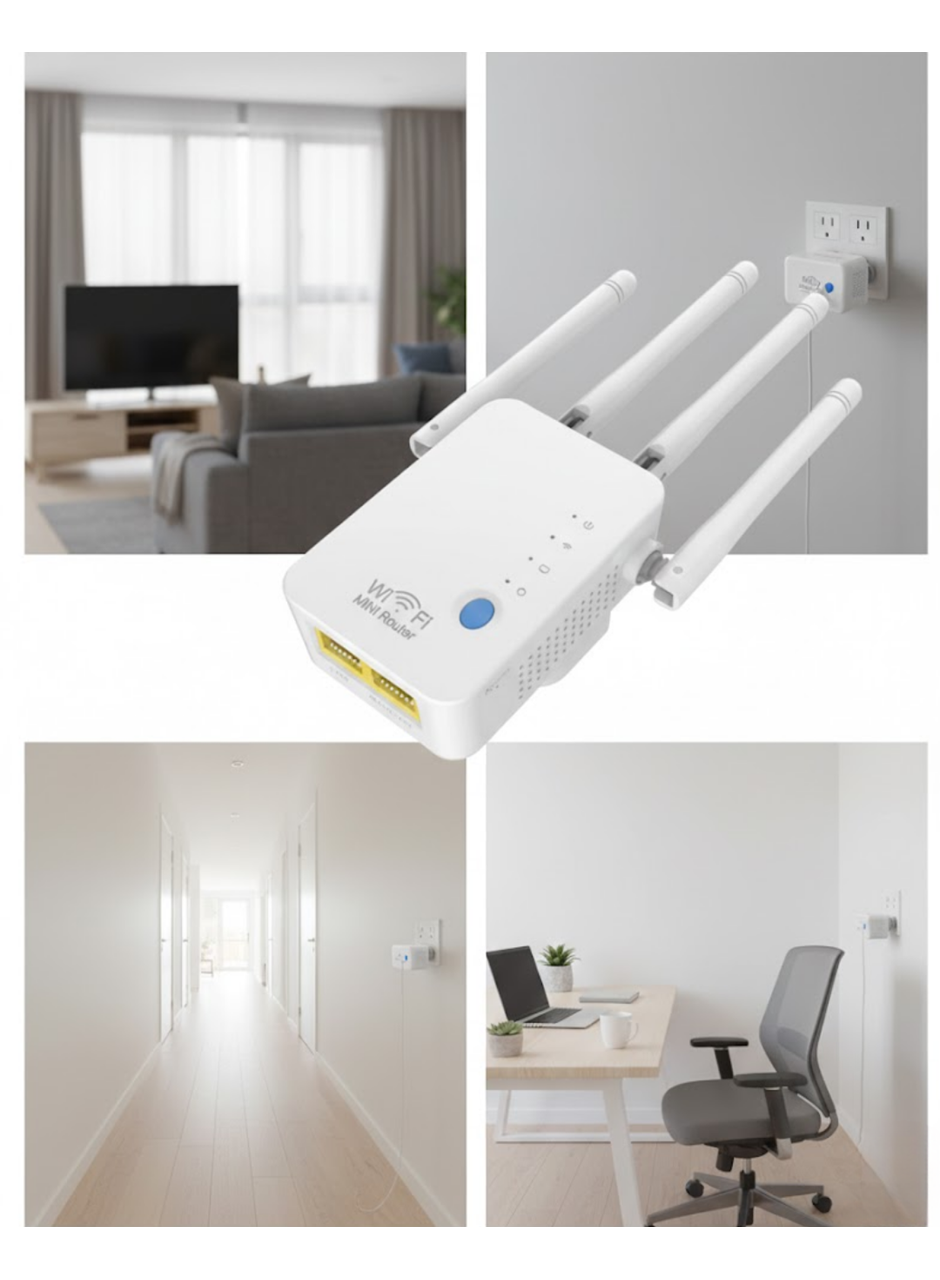 Kablosuz WiFi Tekrarlayıcı 300Mbps