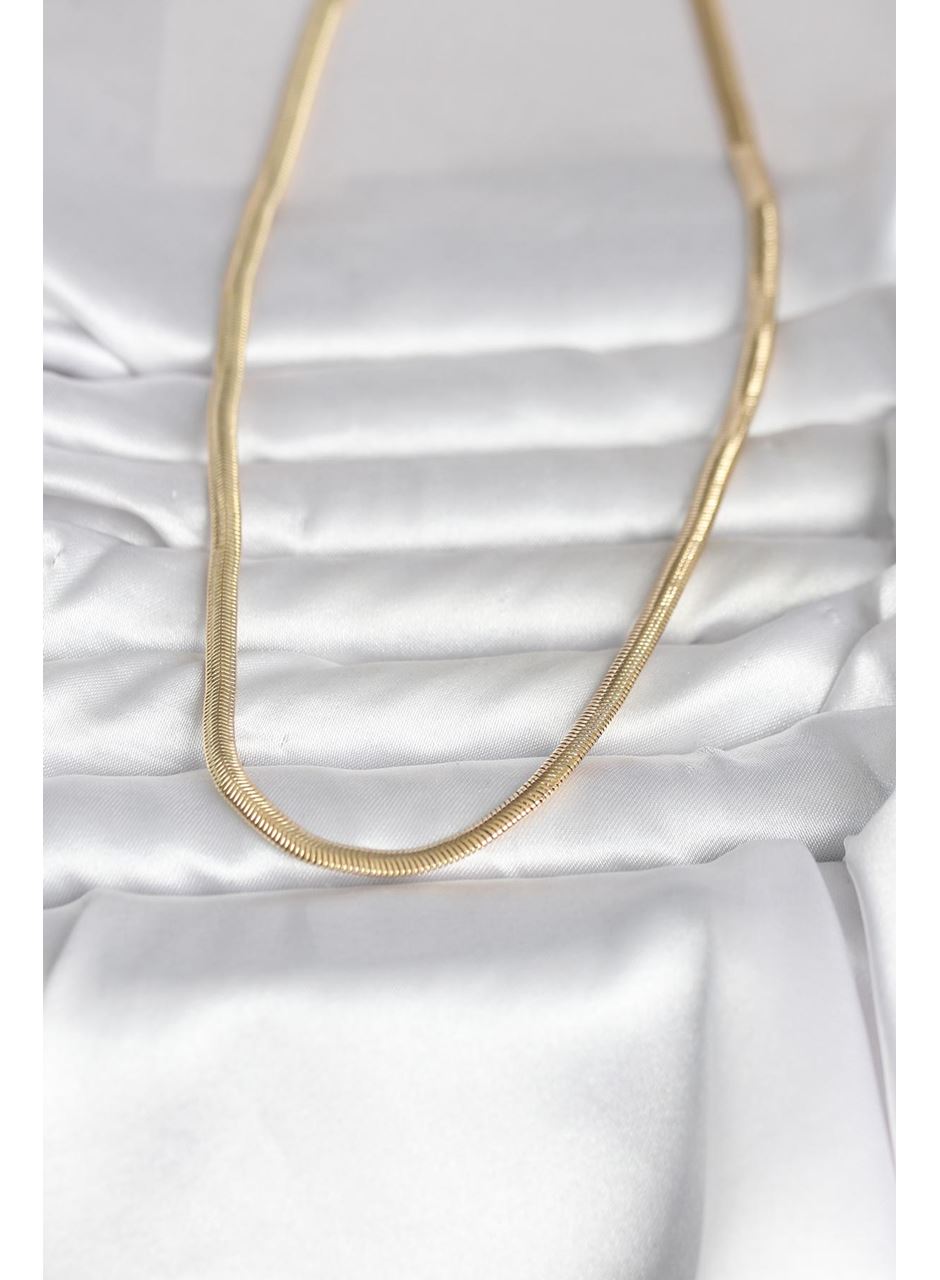 CM 14K Gold Renk Yassı Yılan Zincir Model 45 cm Kadın Kolye