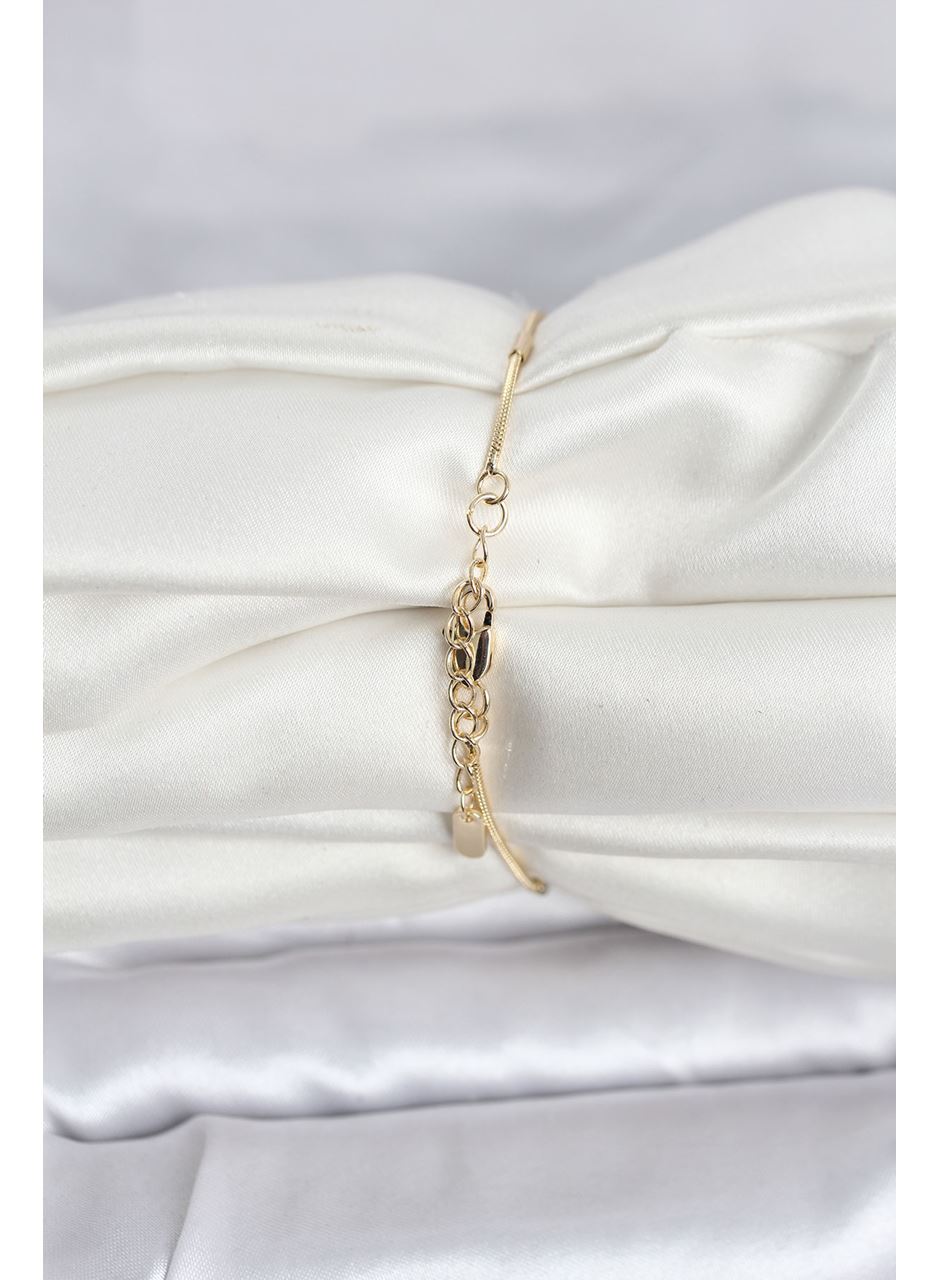 CM 14K Gold Renk Barlı Yılan Zincir Model Kadın Bileklik