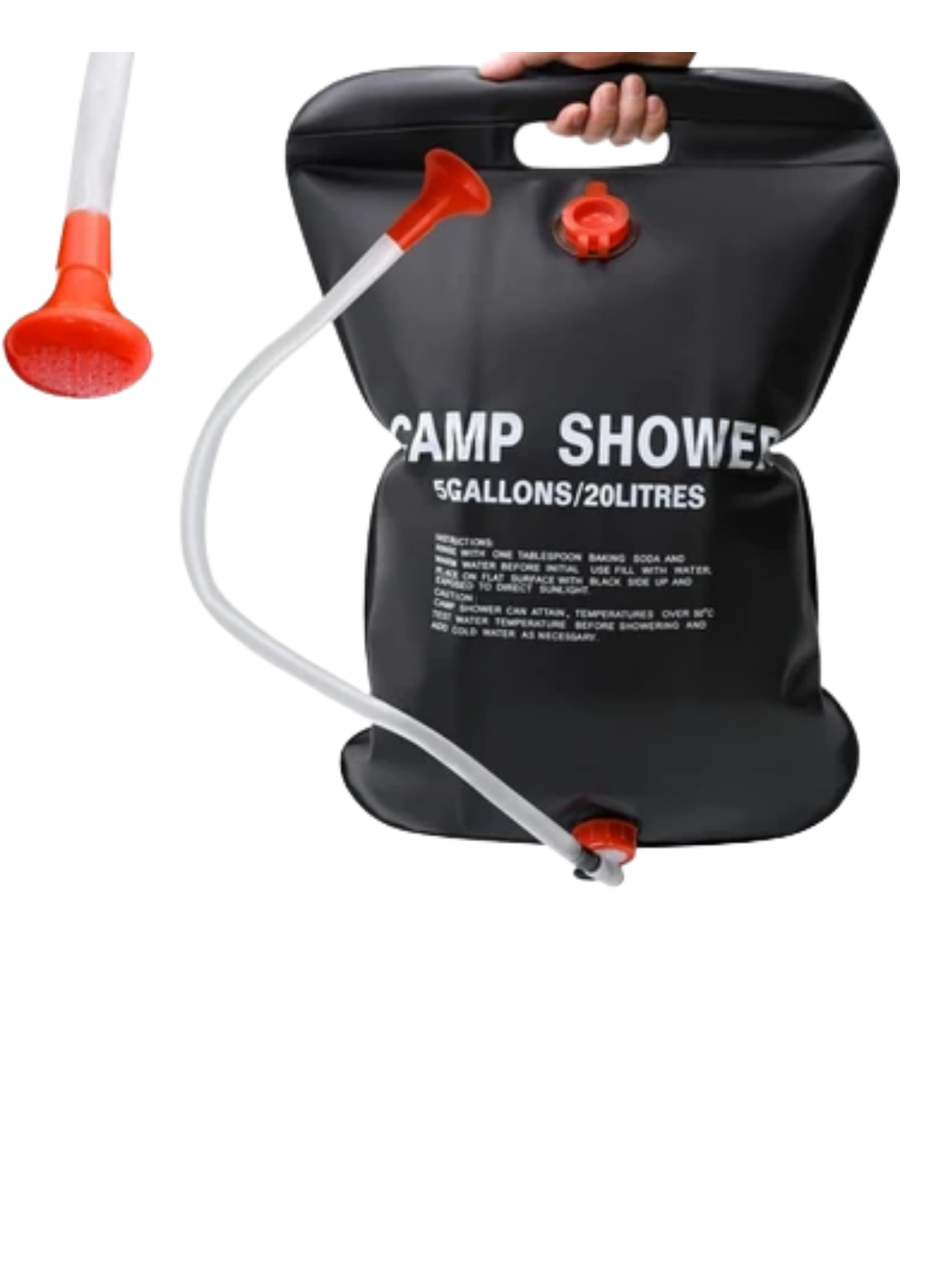 20 Litre Güneş Enerjili Kamp Duşu PVC Dayanıklı Taşınabilir Duş Torbası
