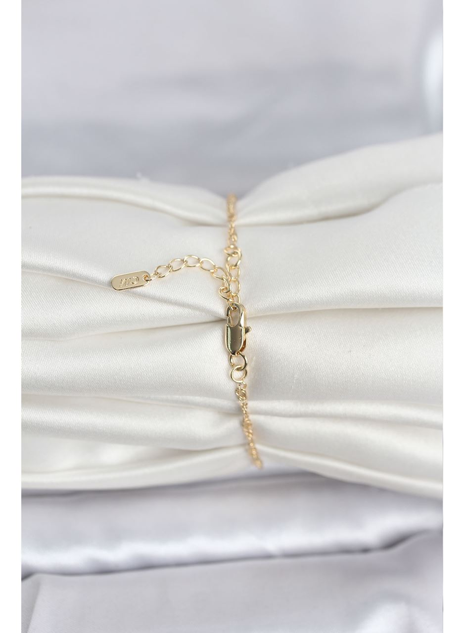 CM 14K Gold Renk Ezme Burgu Zincir Model Kadın Bileklik