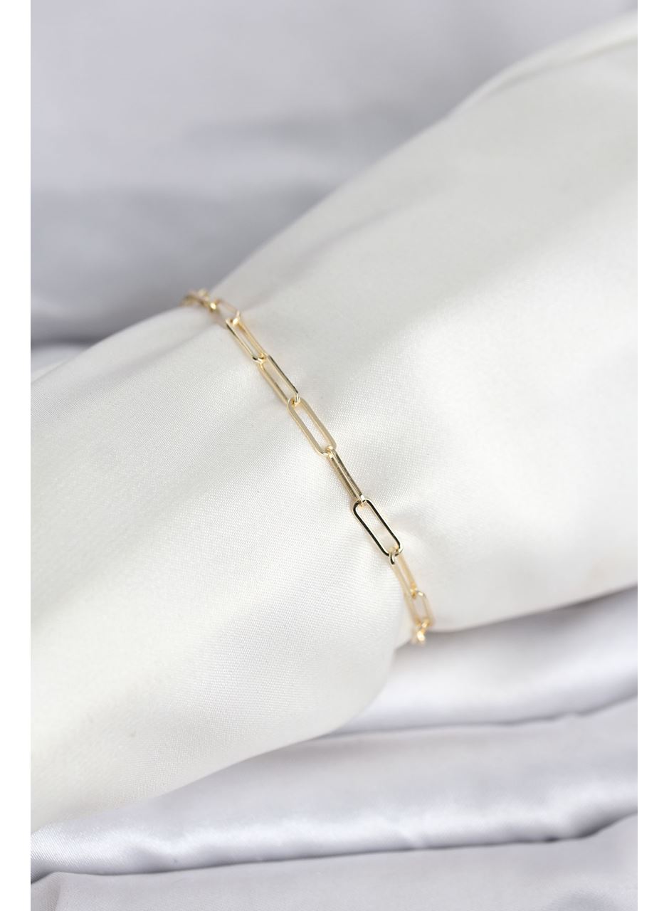 CM 14K Gold Renk Ataç Zincir Model Kadın Bileklik