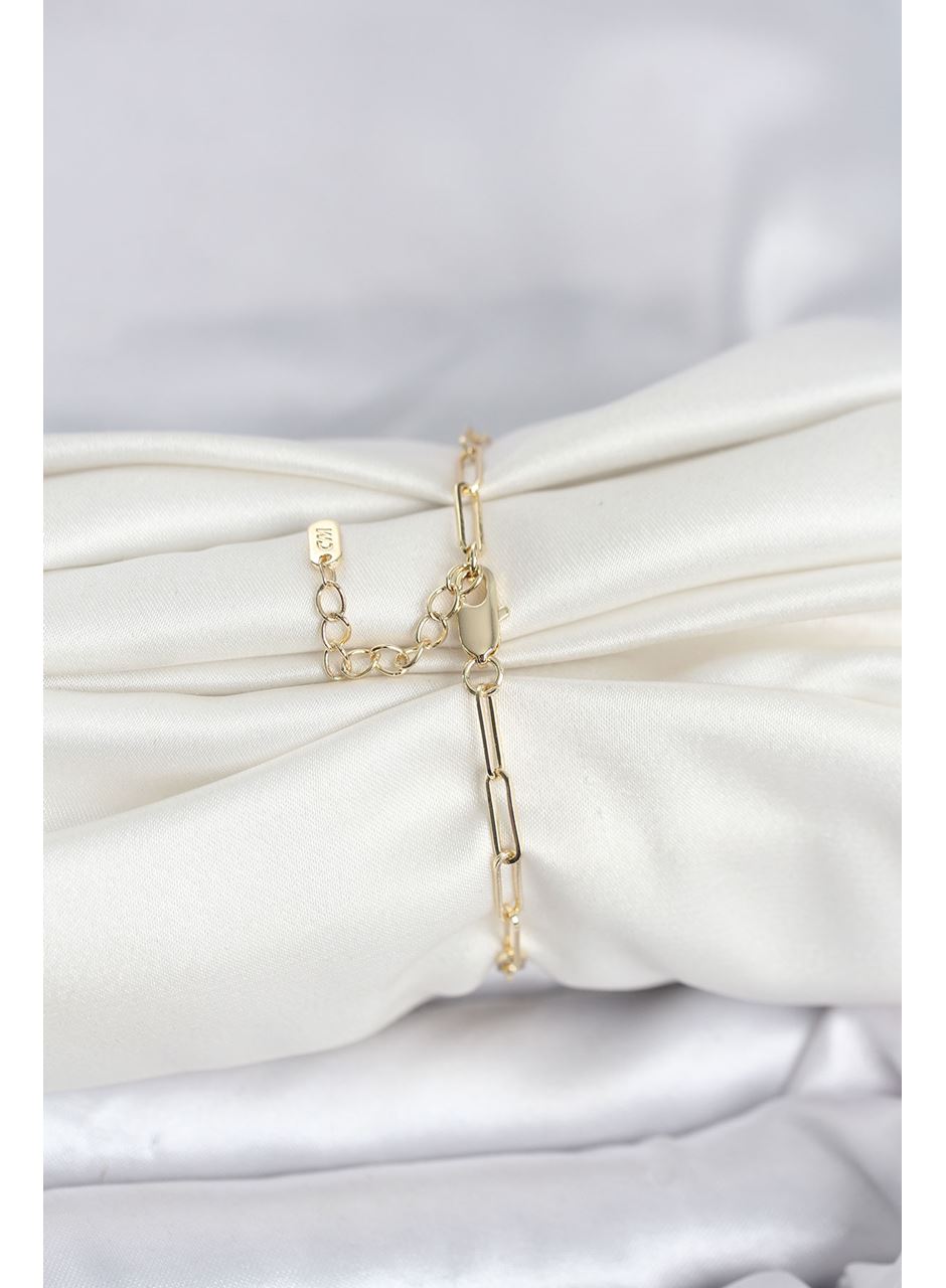 CM 14K Gold Renk Ataç Zincir Model Kadın Bileklik