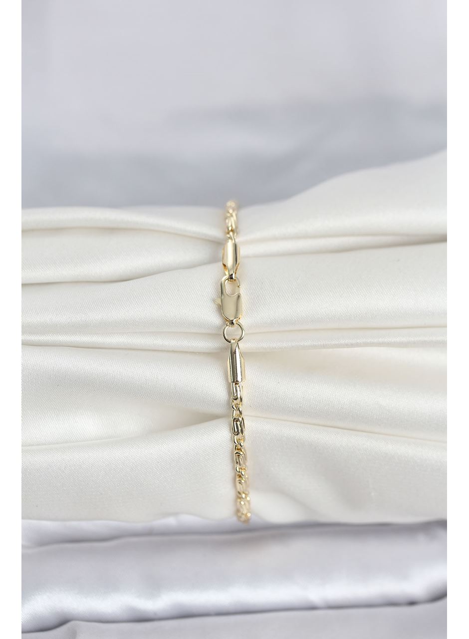 CM 14K Gold Renk Burgu Zincirli Model Kadın Bileklik