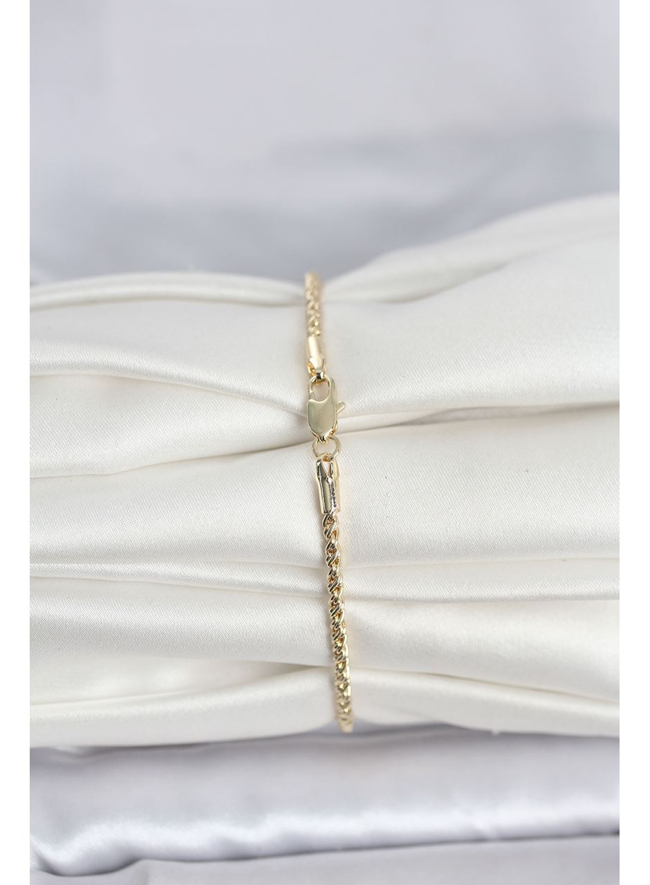 CM 14K Gold Renk Burgulu Zincir Model Kadın Bileklik