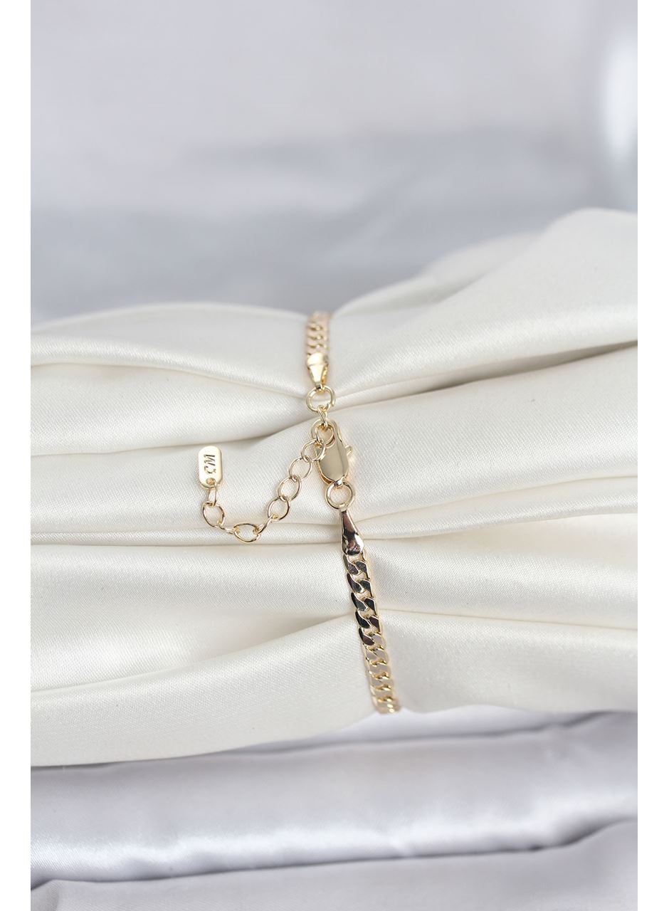 CM 14K Gold Renk Zincirli Model Kadın Bileklik