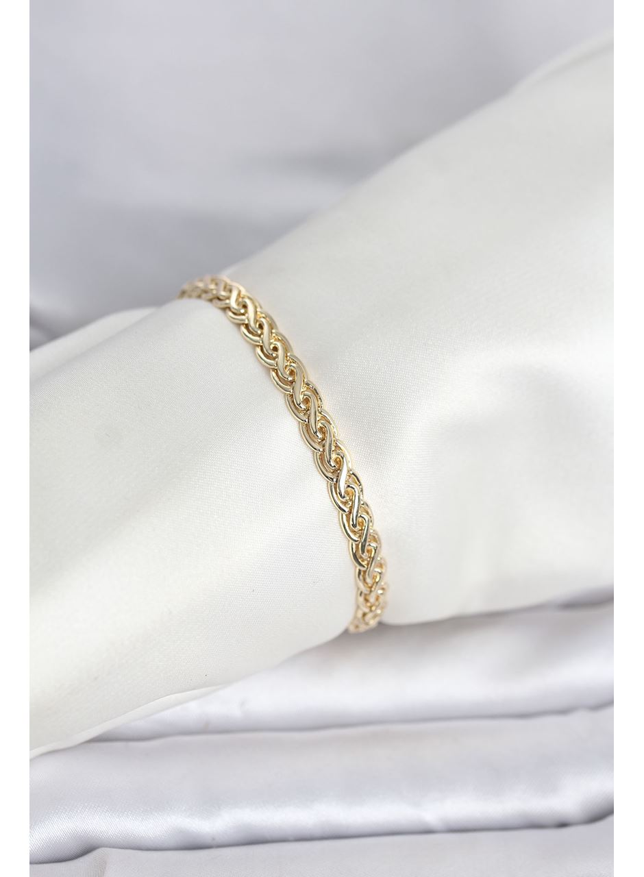 CM 14K Gold Renk Sarmal Zincir Model Kadın Bileklik