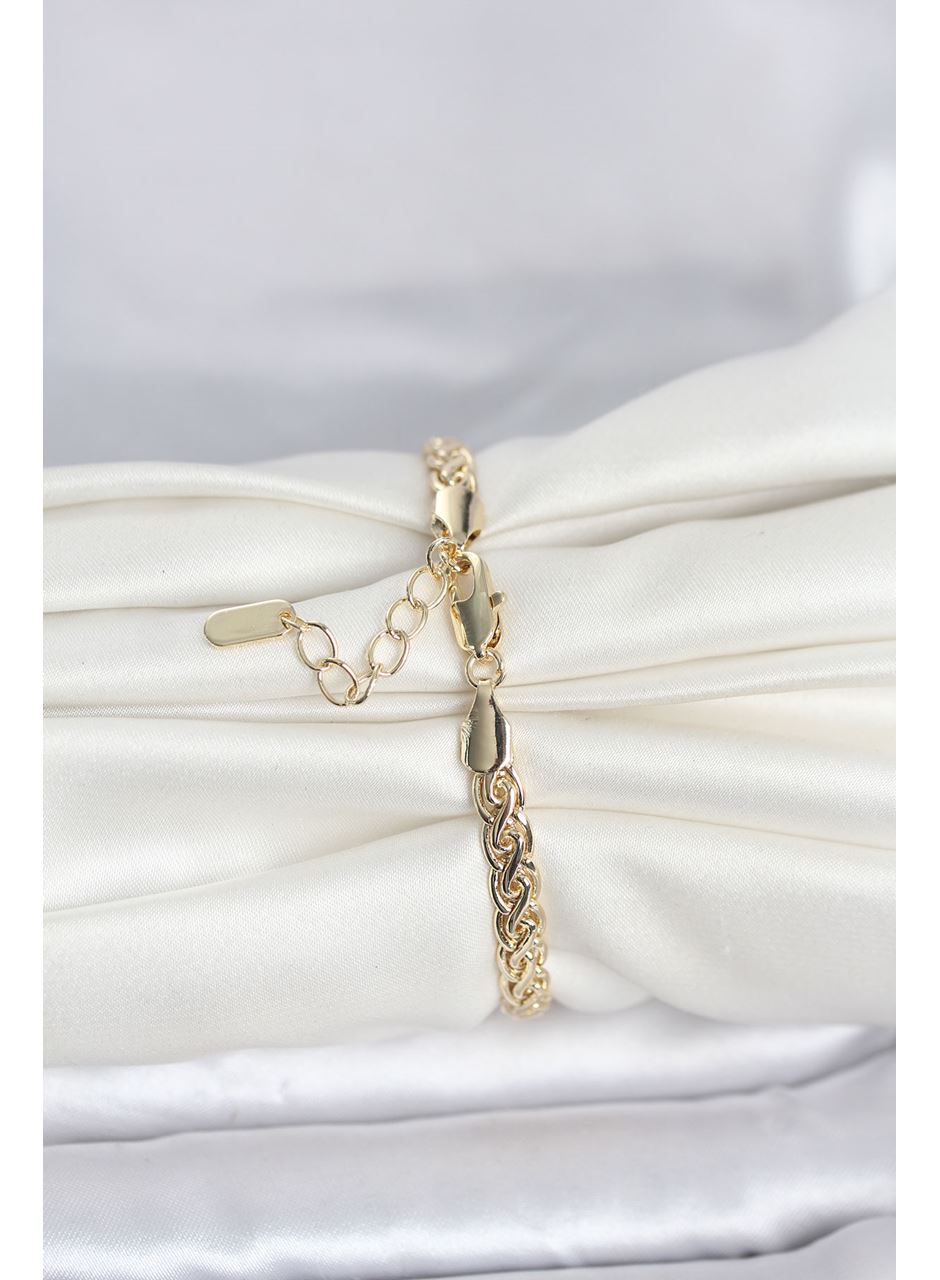 CM 14K Gold Renk Sarmal Zincir Model Kadın Bileklik