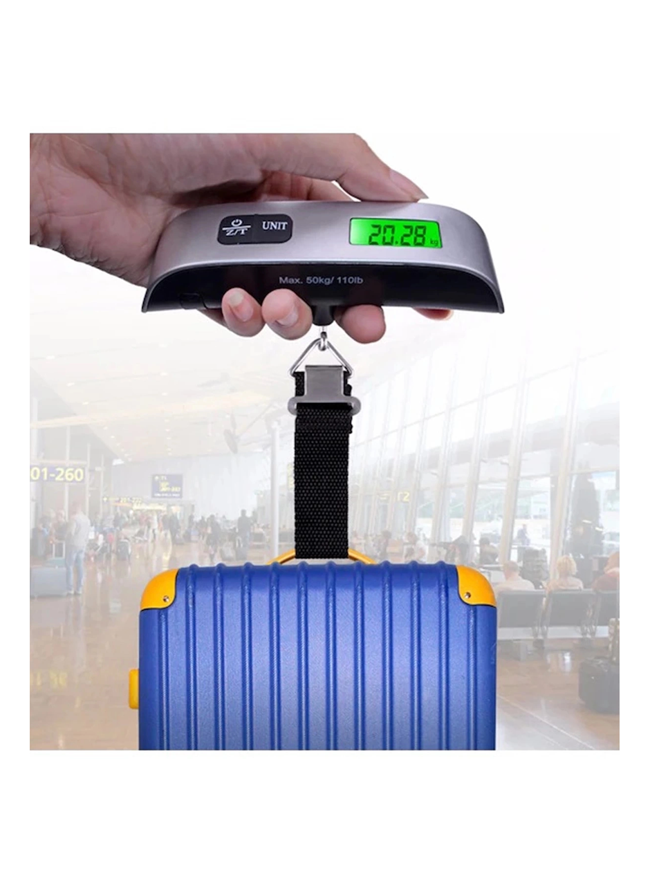 Dijital Işıklı Elektronik Askılı El Bagaj Tartısı Bavul Kantarı Seyahat Çantası 50kg (