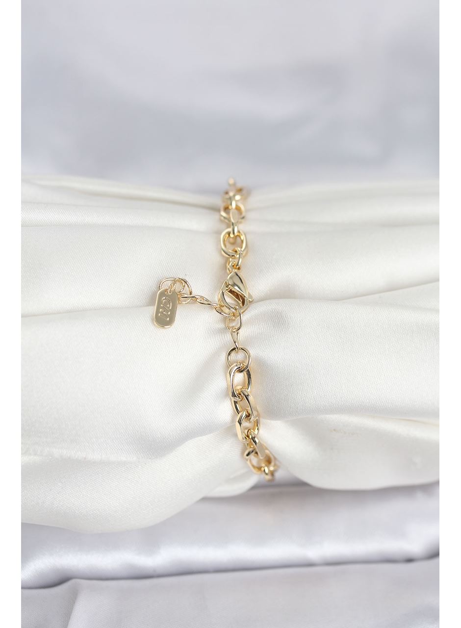 CM 14K Gold Renk Kalın Zincir Model Kadın Bileklik