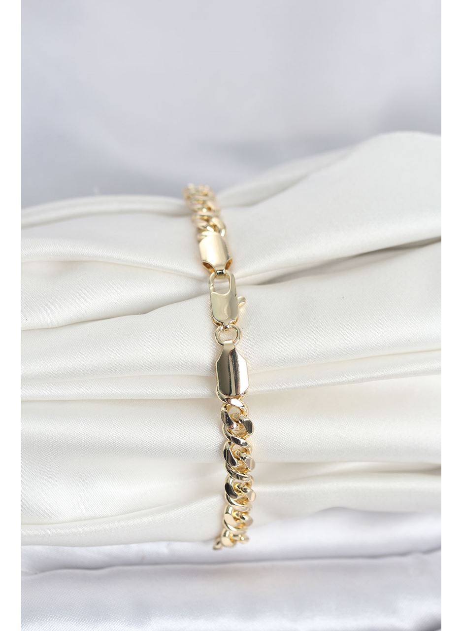 CM 14K Gold Renk Yassı Zincir Model Kadın Bileklik