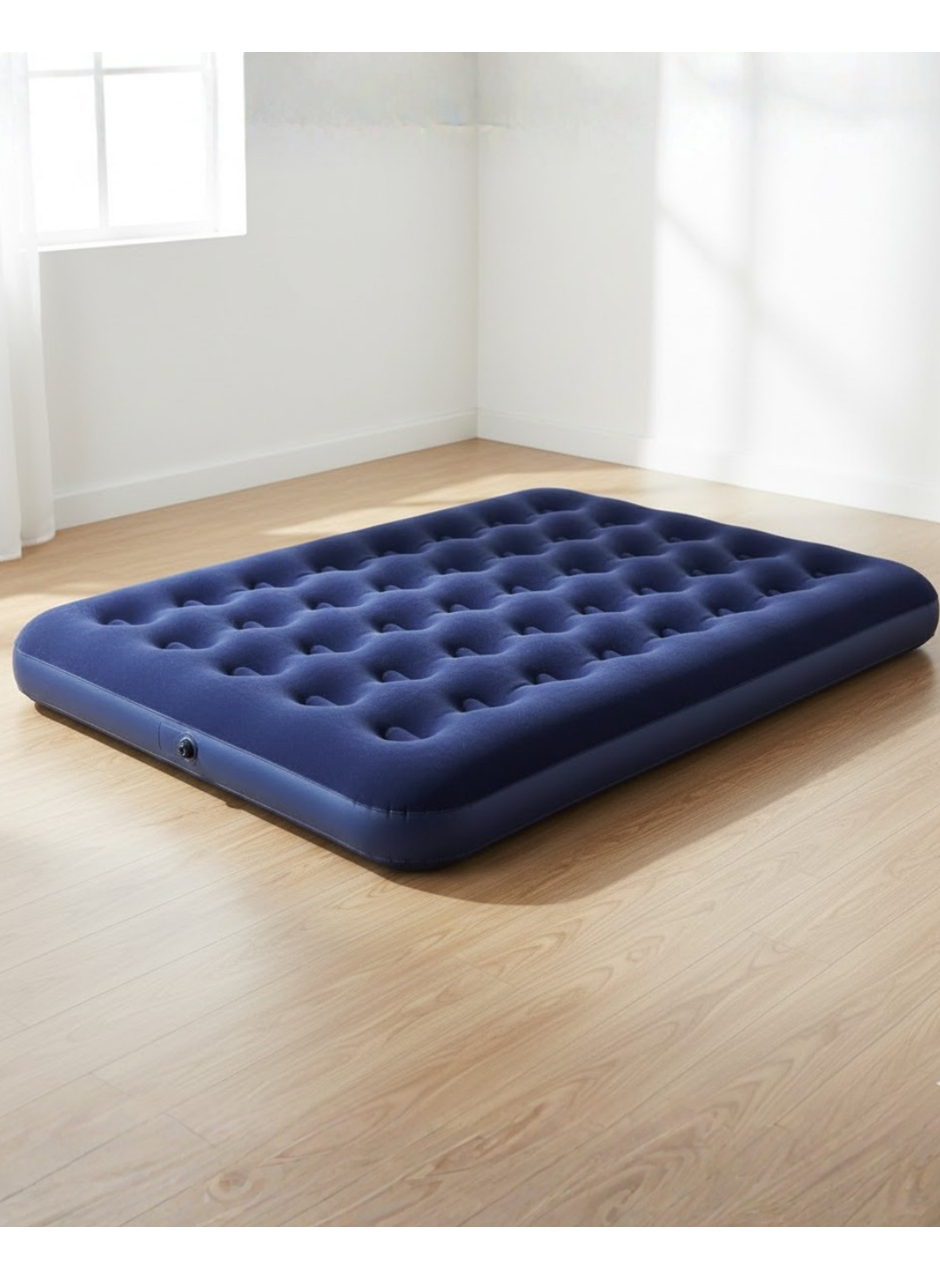 Dış Mekan Şişme Yatak Çift Kişilik Flokeli Yüzey Konforlu Kullanım