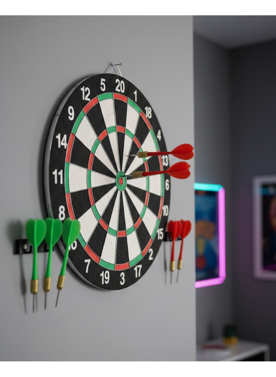 Şık Tasarımlı Dart Tahtası 12 İnç Dayanıklı Ahşap Gövde