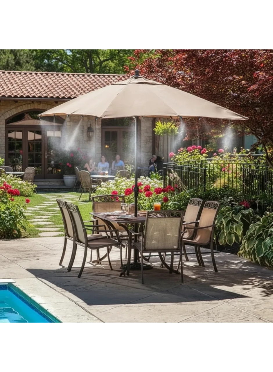 10 Metre Kendin Yap Açık Alan Serinletme Sistemi - Nozzle Başlıklı Bahçe ve Teras Nemlendirme Seti (