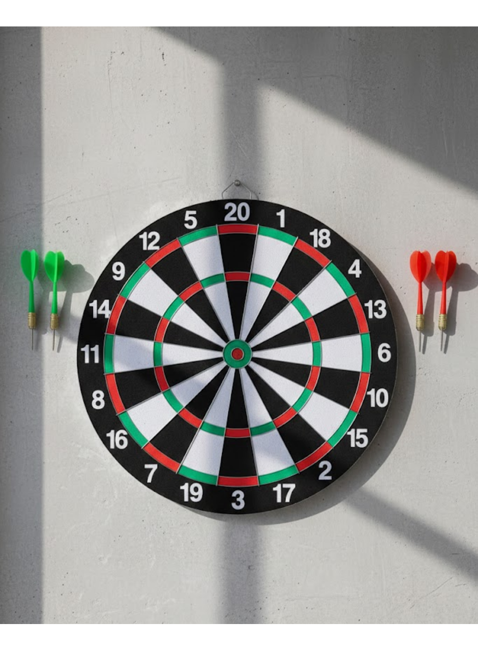 Ev ve Oyun Alanları İçin Dart Tahtası 12 İnç 4 Dart Oku Dahil