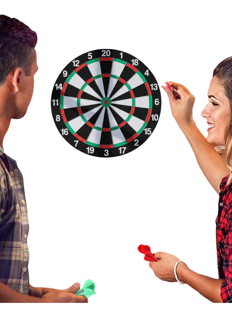 Ev ve Oyun Alanları İçin Dart Tahtası 12 İnç 4 Dart Oku Dahil
