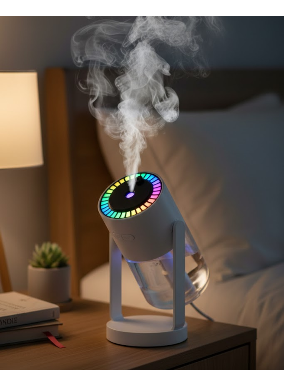 Ultrasonik Hava Nemlendirici Renkli Işık ve Manuel Püskürtme Ayarı