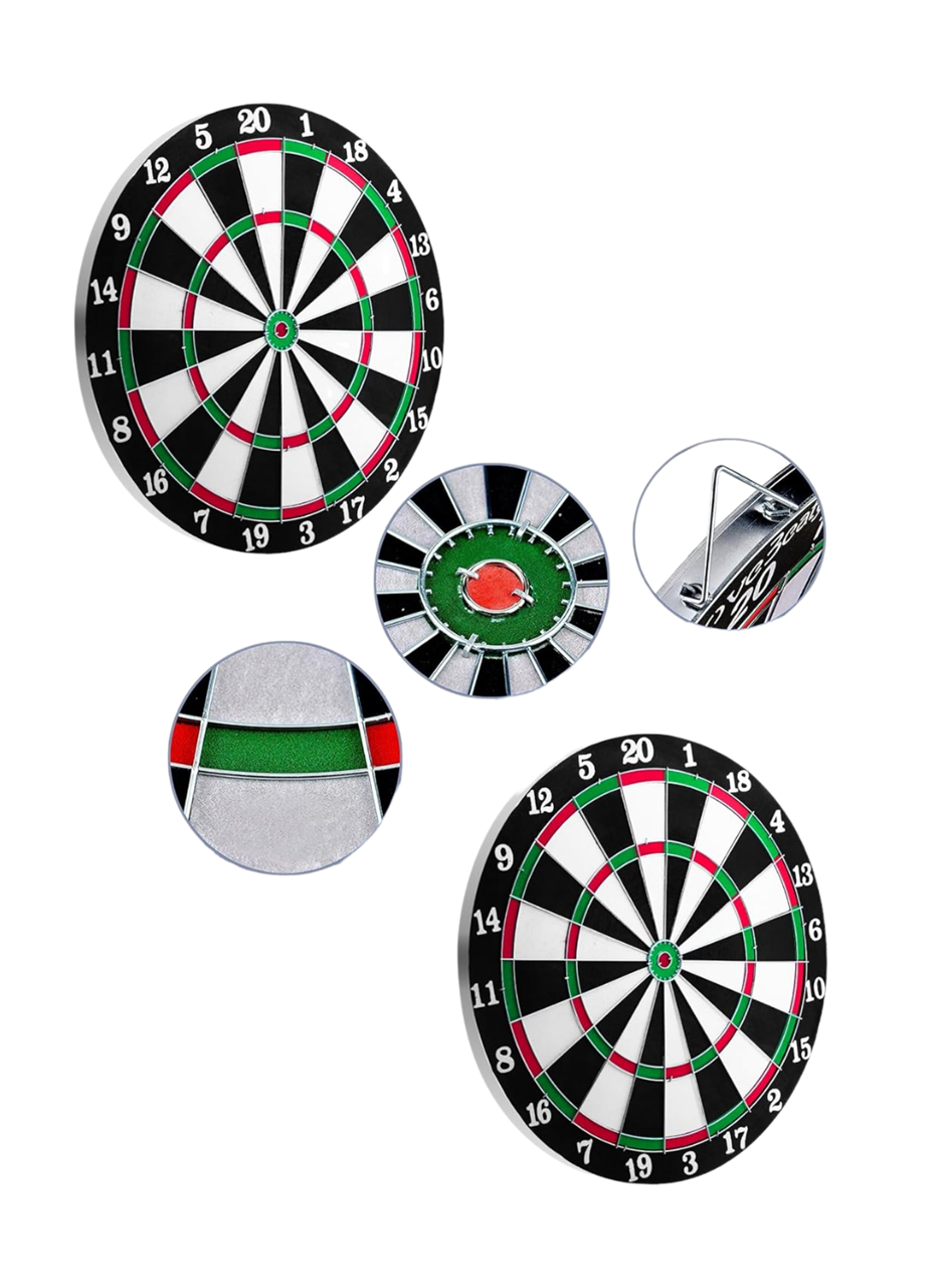 12 İnç Dart Tahtası 4 Adet Metal Uçlu Dart Oku Kolay Montajlı