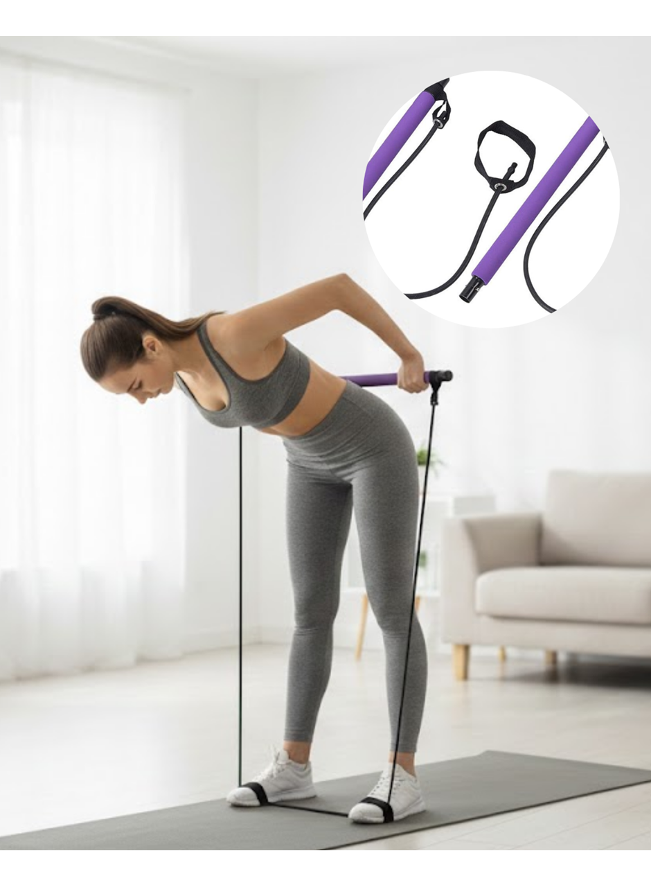 Pilates Bar Direnç Aleti Duruş Geliştirici ve Kas Güçlendirici