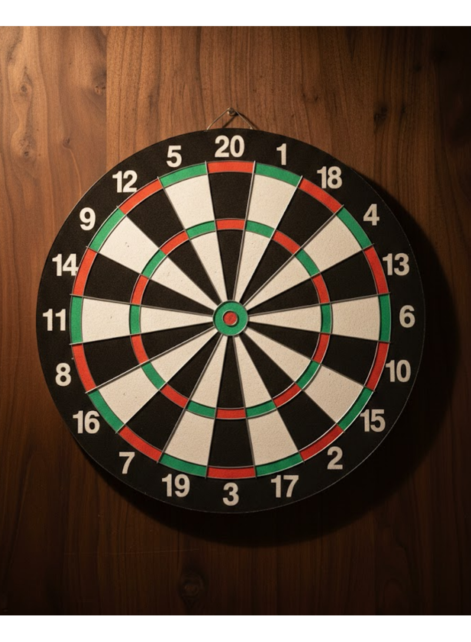 15 İnç Dart Tahtası Seti Dayanıklı Yapı 4 Metal Dart Oku