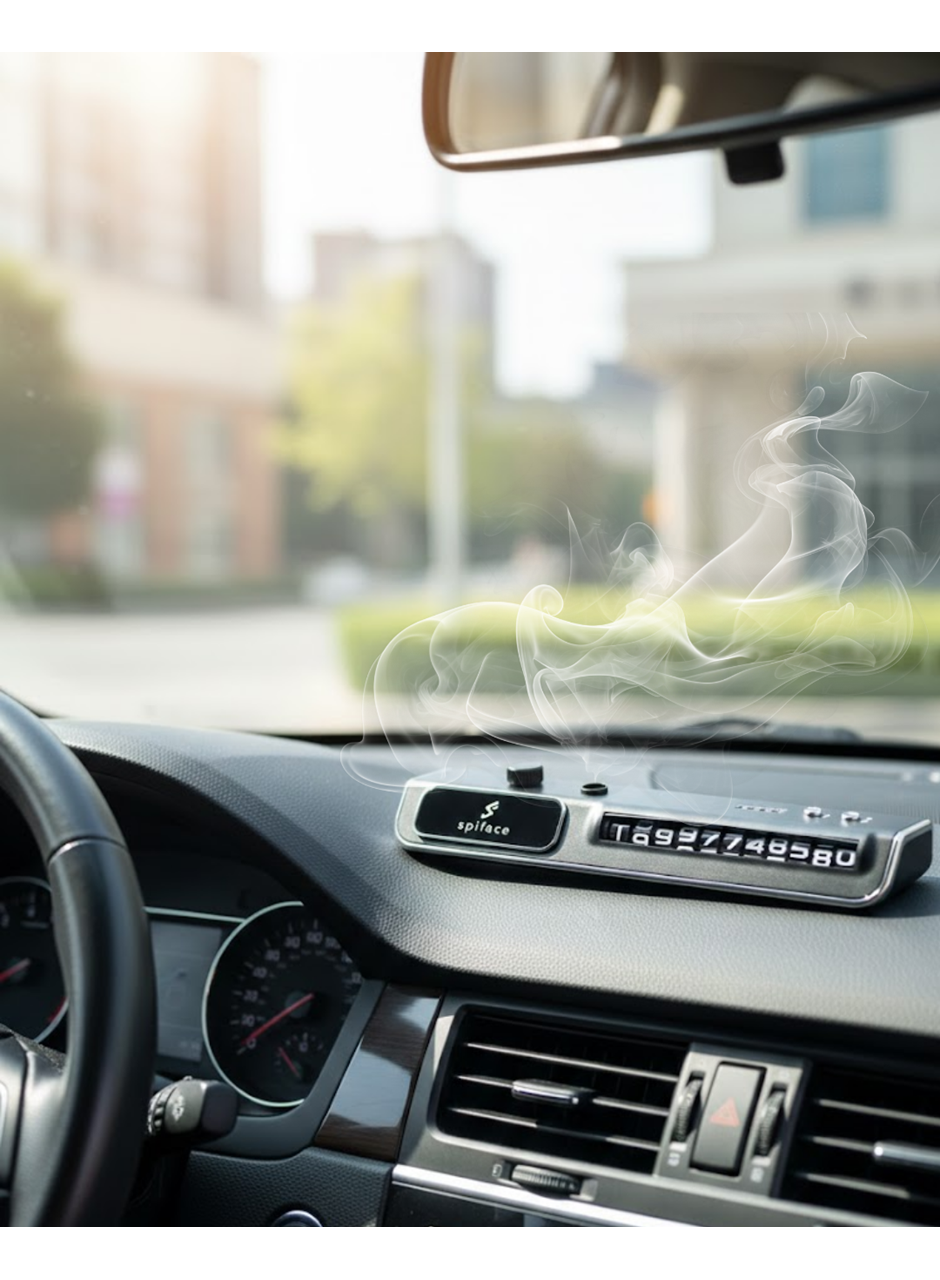 LED Işıklı Araç Ön Cam Telefon Numarası Gösterme Aparatı + 3 Seviyeli Hava Nemlendirici