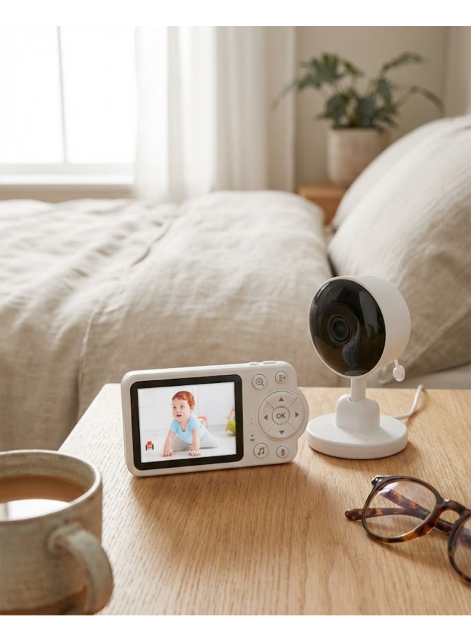 Sıcaklık Sensörlü Güvenli Bebek Kamerası İki Yönlü Ses