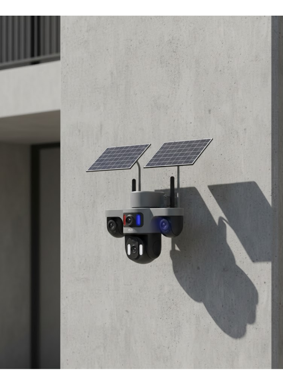 Çift Solar Panelli 4G Kablosuz IP Güvenlik Kamerası 9MP ve Hareket Takipli