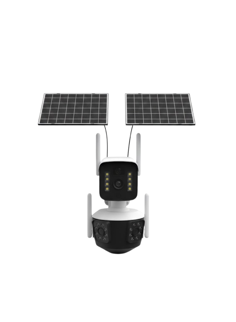 Çoklu Lensli 9MP Solar IP Kamera Uzaktan İzleme ve Alarm Bildirimli