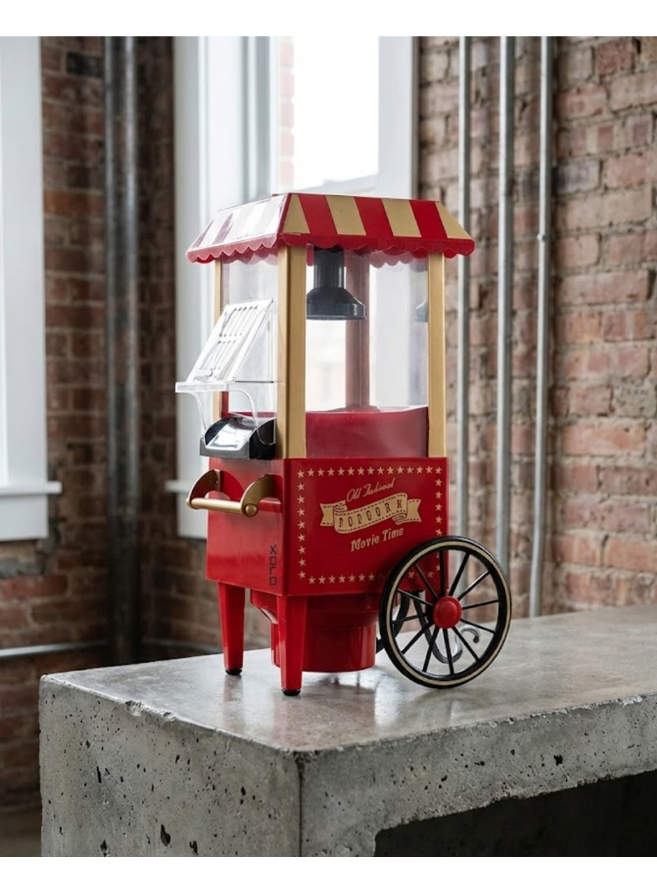 Nostaljik Tasarımlı Yağsız Mısır Patlatma Makinesi