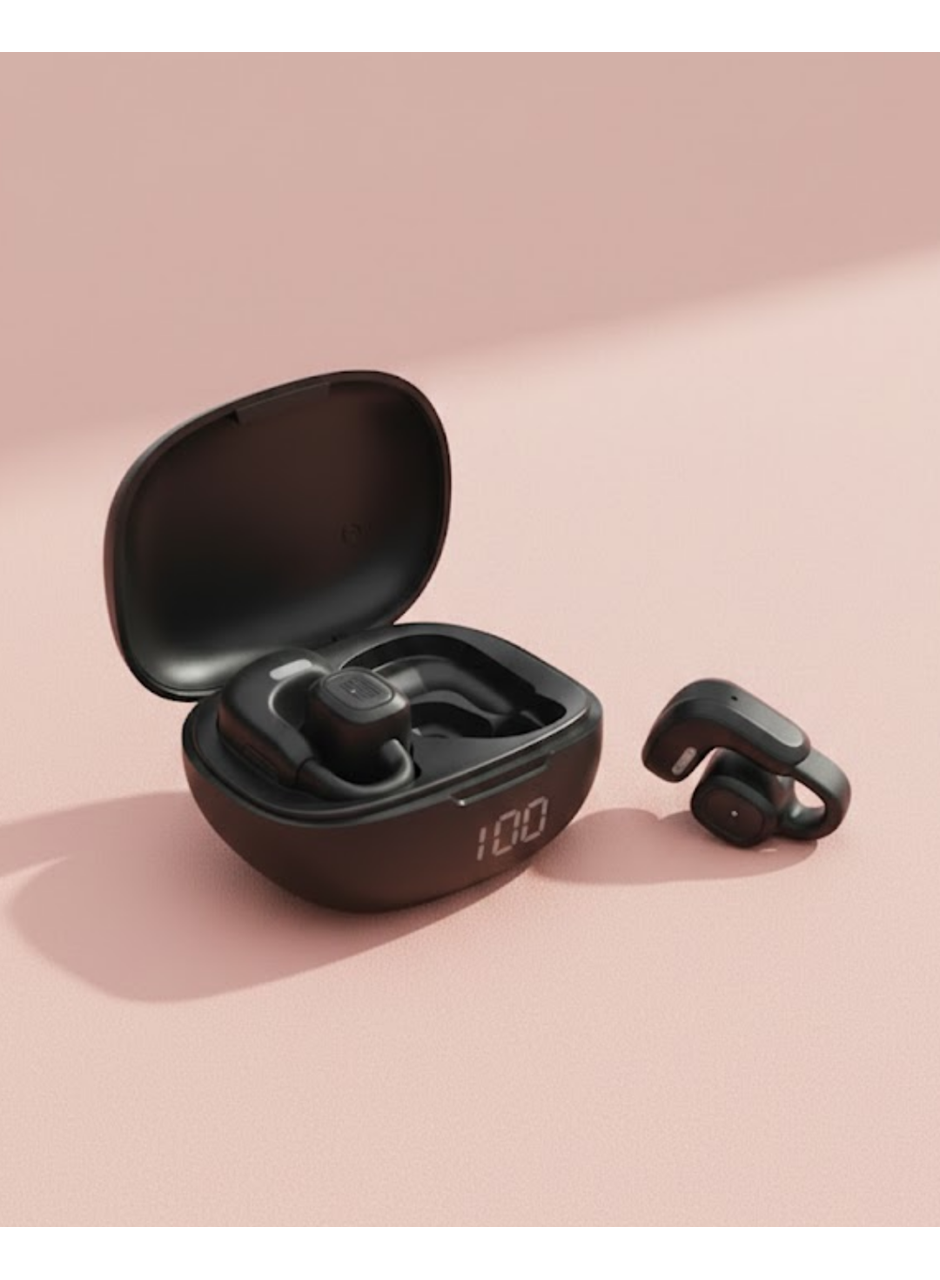 Açık Tasarım Kablosuz Bluetooth Spor Kulaklık LED Ekranlı