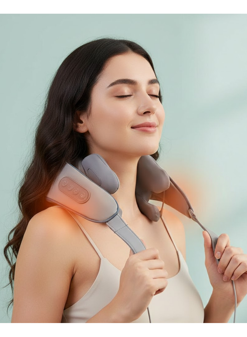 Kablosuz Boyun ve Omuz Masaj Aleti | Isıtmalı ve Yoğurmalı
