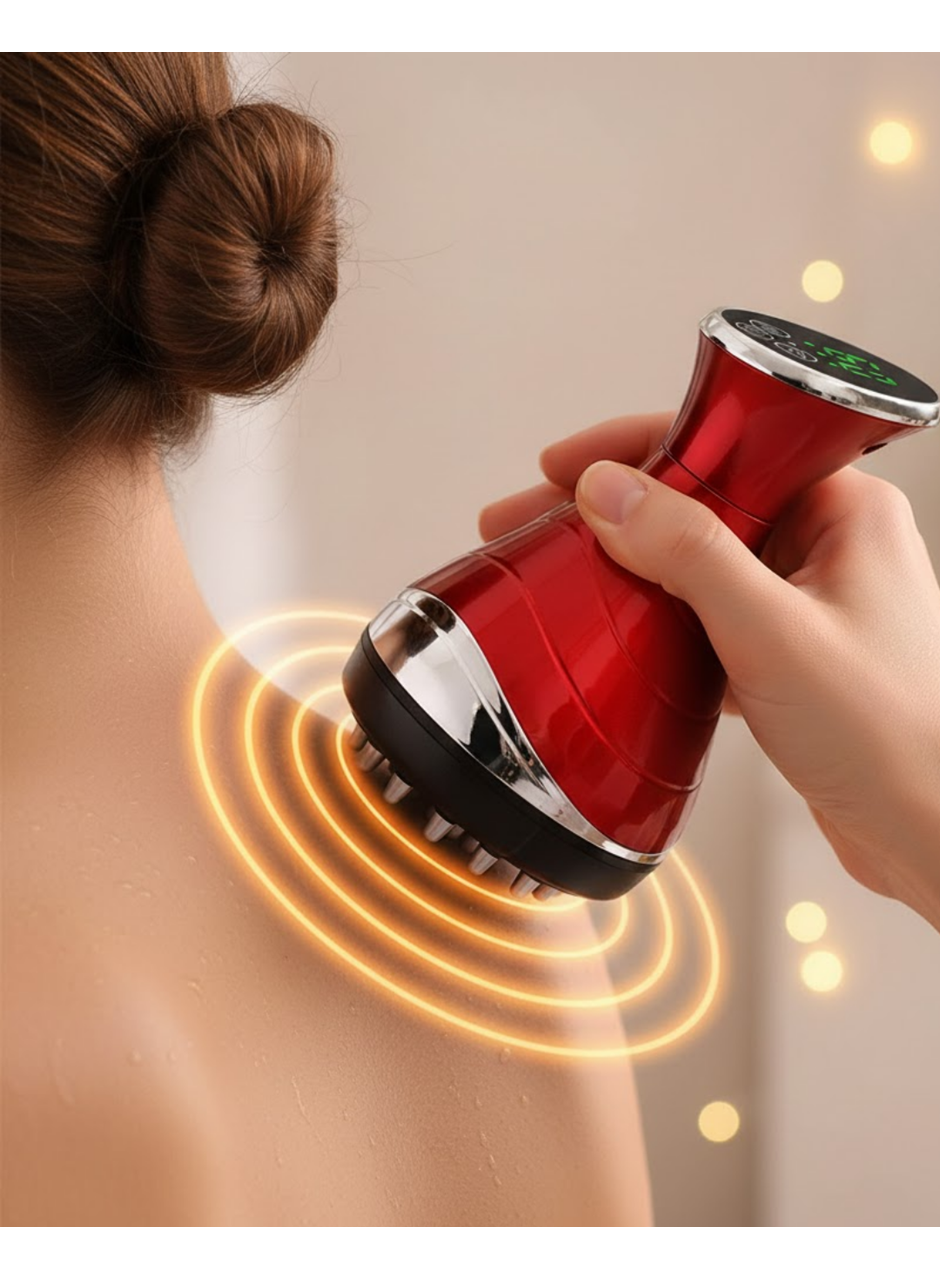 Akıllı Vakumlu Masaj Aleti Isı ve Titreşim Destekli Kupa Terapi Cihazı