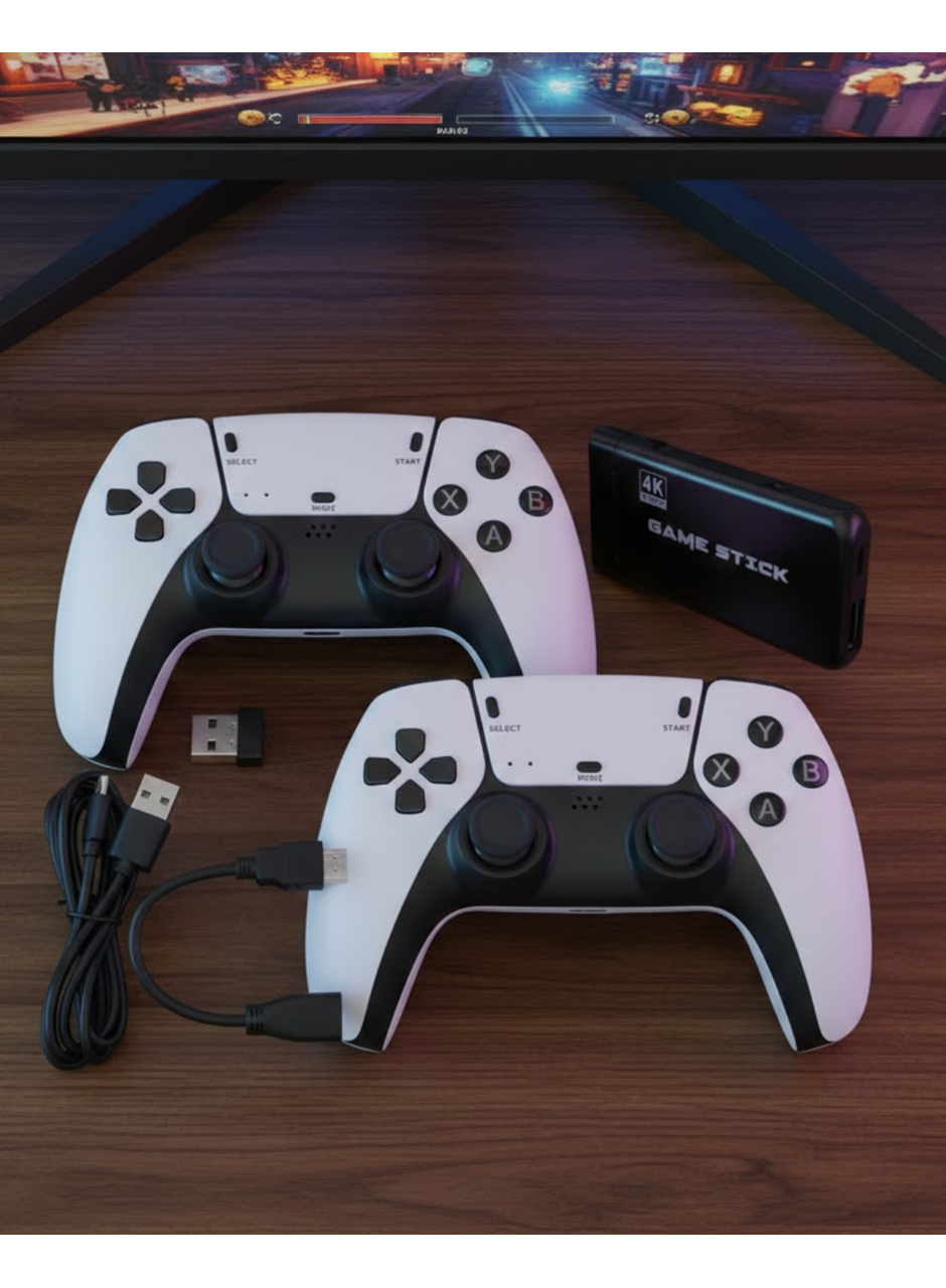 Retro Atari ve Konsol Oyunları Destekli 4K Game Stick