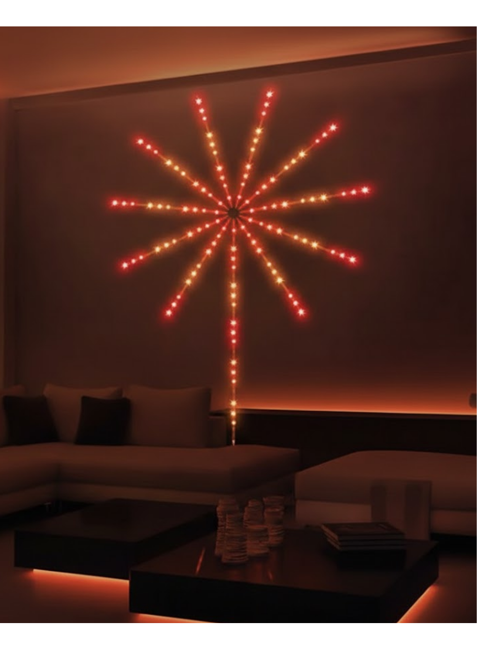 Uygulama Destekli RGB LED Havai Fişek Duvar Aydınlatması