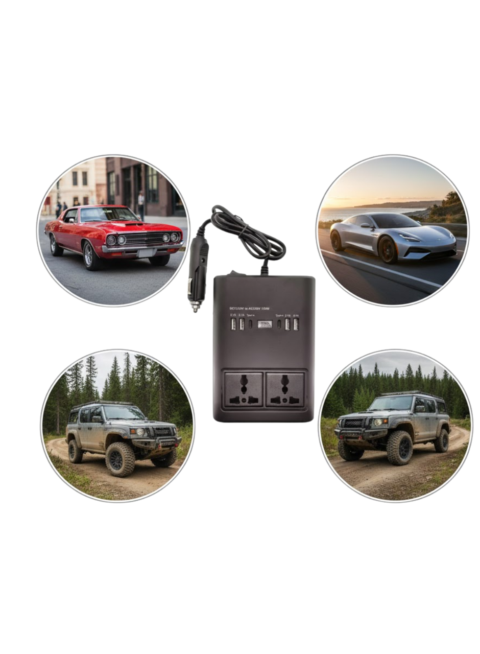 Araç Elektrik Dönüştürücü Çoklu USB Çıkışlı 150W İnvertör