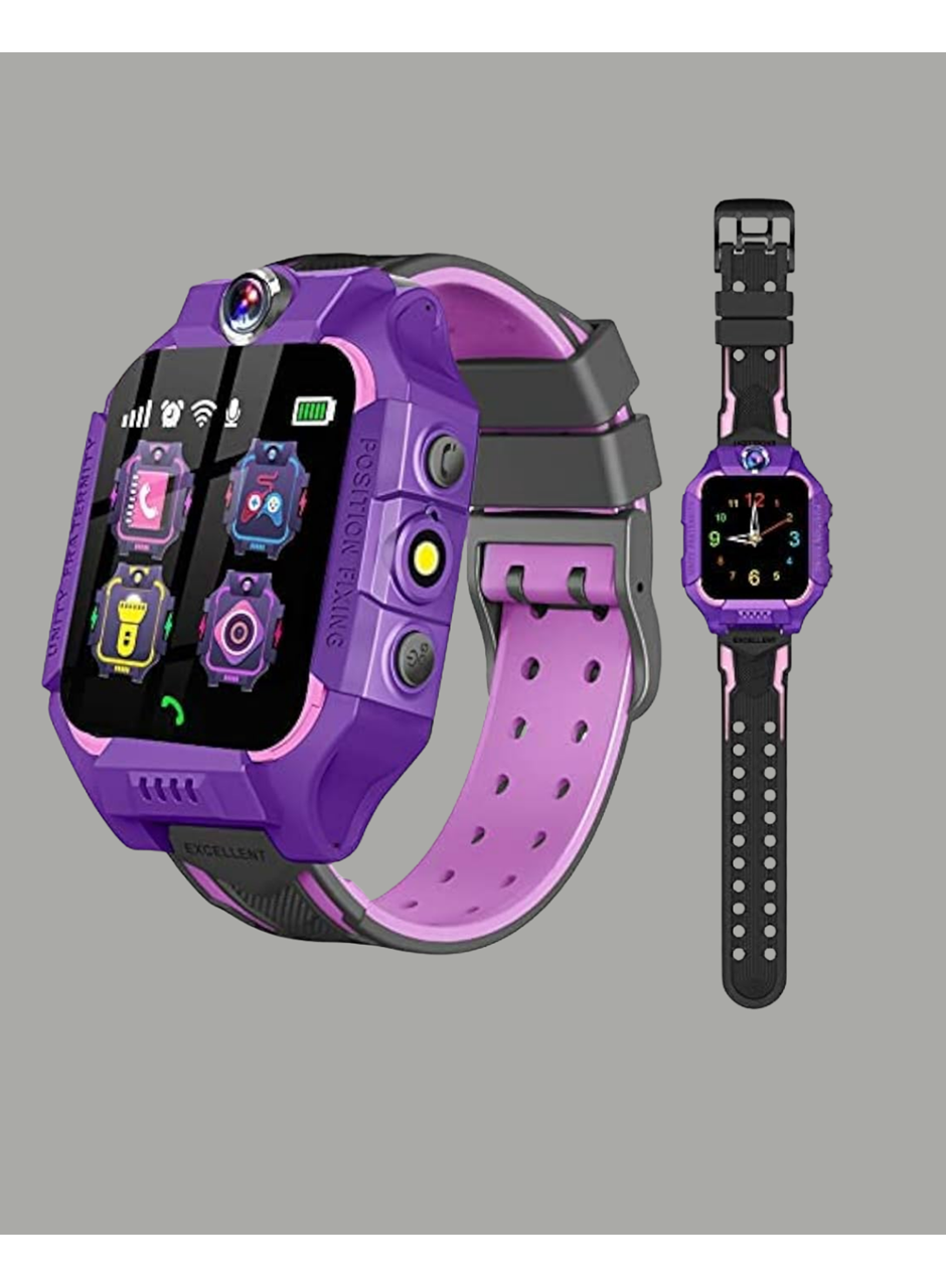 S10 Akıllı Çocuk Saati Mor Tasarım Adımsayar ve Alarm Fonksiyonlu